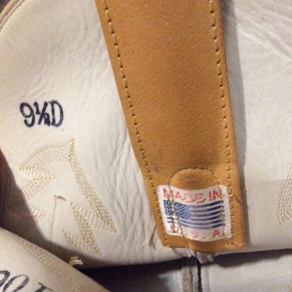 Olathe Western Cowboy Boots - Men's 9 1/2 - buckskin / creme - Picture 11 of 11